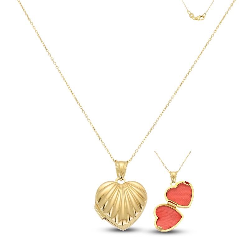 Main Image 1 of Italia D'Oro Locket Necklace 14K Yellow Gold 18&quot;