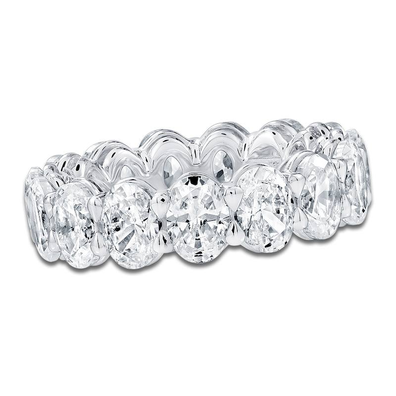 Main Image 1 of Certified Oval-Cut Diamond Eternity Band 6-3/4 - 8-1/6 ct tw Platinum