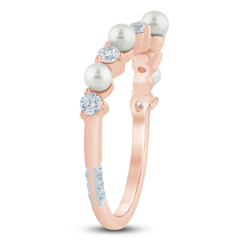 Main Image 2 of Pnina Tornai Cultured Pearl & Diamond Contour Anniversary Ring 1/3 ct tw 14K Rose Gold