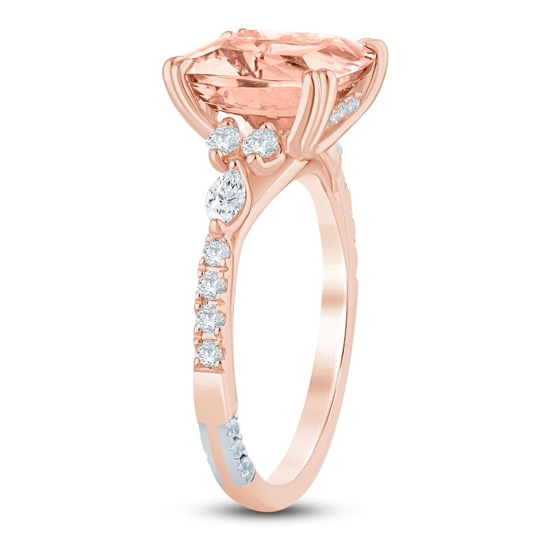 Main Image 2 of Pnina Tornai Cushion-Cut Morganite & Diamond Engagement Ring 1/2 ct tw 14K Rose Gold