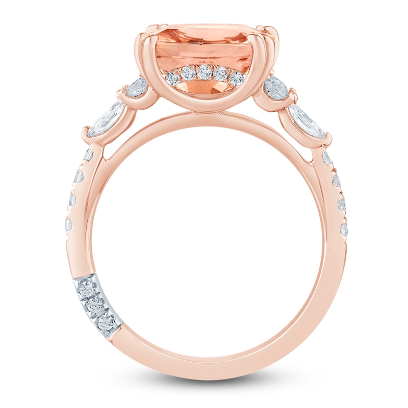 Main Image 4 of Pnina Tornai Cushion-Cut Morganite & Diamond Engagement Ring 1/2 ct tw 14K Rose Gold