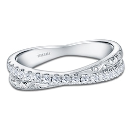 Kirk Kara Diamond Filigree Crossover Wedding Band 1/4 ct tw Platinum