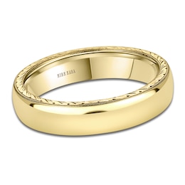 Kirk Kara Men's Polished Milgrain Wedding Band 18K Yellow Gold 5mm