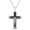 Thumbnail Image 1 of Men's Crucifix Necklace Stainless Steel & Black Ion Plating 24&quot;