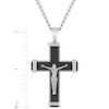 Thumbnail Image 4 of Men's Crucifix Necklace Stainless Steel & Black Ion Plating 24&quot;