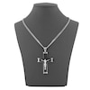 Thumbnail Image 5 of Men's Crucifix Necklace Stainless Steel & Black Ion Plating 24&quot;