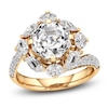 Thumbnail Image 1 of J'Lure Octagon Step-Cut Lab-Created Diamond Halo Bypass Engagement Ring 4-1/3 ct tw 18K Yellow Gold