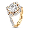 Thumbnail Image 4 of J'Lure Octagon Step-Cut Lab-Created Diamond Halo Bypass Engagement Ring 4-1/3 ct tw 18K Yellow Gold