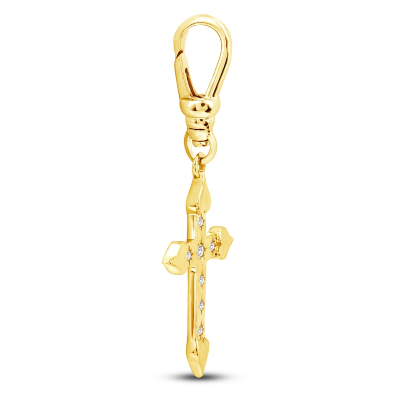 Main Image 2 of Charm'd by Lulu Frost Cross Charm 1/20 ct tw 10K Yellow Gold