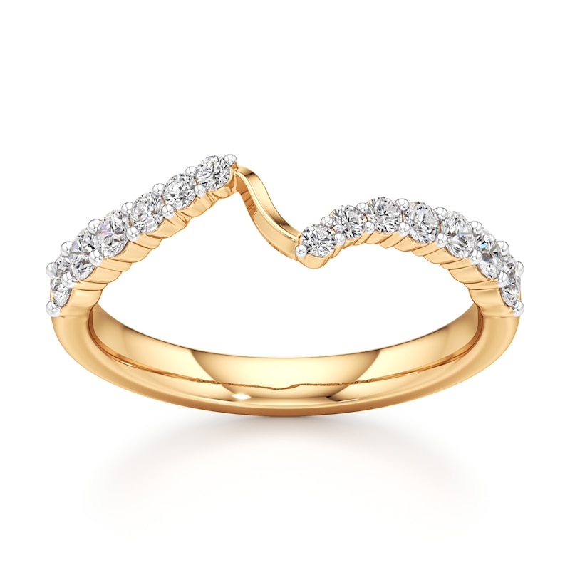 Main Image 1 of J'Lure Lab-Created Diamond Contour Wedding Band 1/3 ct tw 18K Yellow Gold