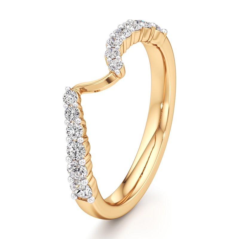 Main Image 4 of J'Lure Lab-Created Diamond Contour Wedding Band 1/3 ct tw 18K Yellow Gold