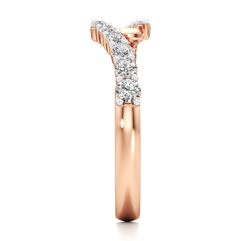 Main Image 3 of J'Lure Lab-Created Diamond Contour Wedding Band 3/8 ct tw 18K Rose Gold