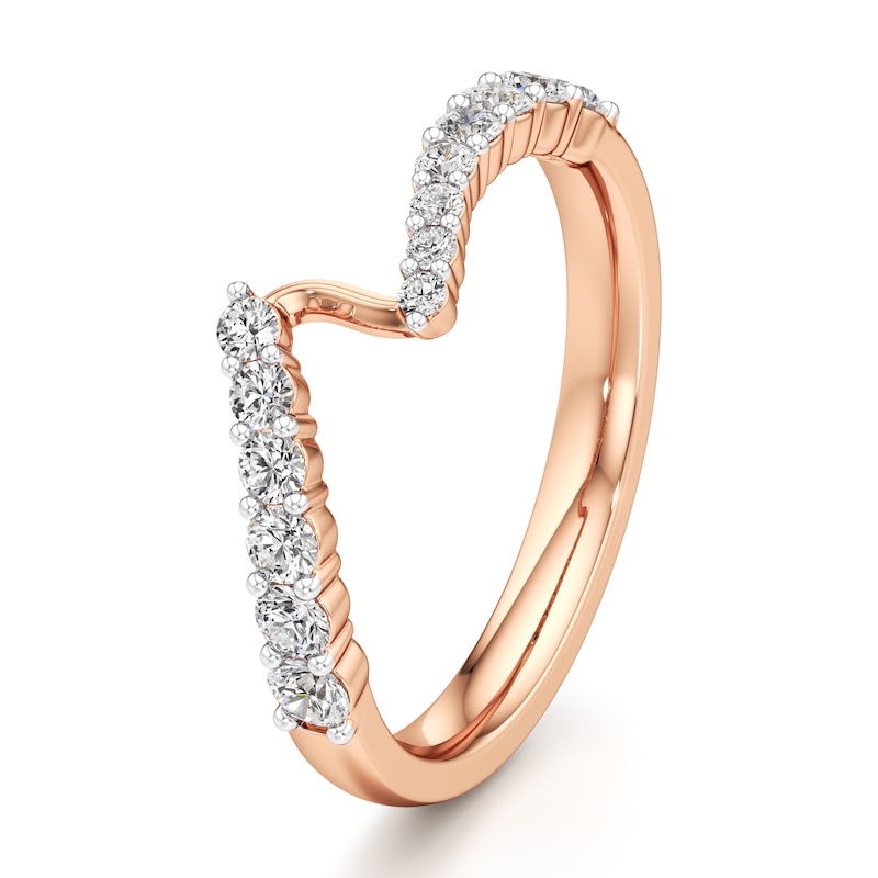 Main Image 4 of J'Lure Lab-Created Diamond Contour Wedding Band 3/8 ct tw 18K Rose Gold