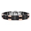 Thumbnail Image 1 of Baraka Men's Carbon Fiber & Rubber Bracelet Sterling Silver & 18K Rose Gold 8.25&quot;