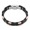 Thumbnail Image 2 of Baraka Men's Carbon Fiber & Rubber Bracelet Sterling Silver & 18K Rose Gold 8.25&quot;