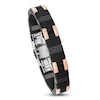 Thumbnail Image 6 of Baraka Men's Carbon Fiber & Rubber Bracelet Sterling Silver & 18K Rose Gold 8.25&quot;