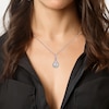 Thumbnail Image 2 of Cultured Pearl & White Lab-Created Sapphire Drop Necklace Sterling Silver 18&quot;