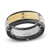 Thumbnail Image 1 of Baraka Men's Black Diamond Accent Ring Stainless Steel, Black Ion Plating & 18K Yellow Gold