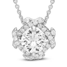 Unspoken Diamond Halo Necklace 2-1/2 ct tw 14K White Gold 18&quot;