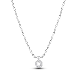 J'Lure Hexagon Portrait-Cut, Trapezoid Step-Cut & Trillion Curved Brilliant-Cut Lab-Created Diamond Necklace 7-1/3 ct tw 14K White Gold 18.5&quot;