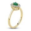 Thumbnail Image 2 of Pear-Shaped Natural Emerald & Round-Cut Diamond Ring 1/6 ct tw 14K Yellow Gold