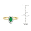 Thumbnail Image 4 of Pear-Shaped Natural Emerald & Round-Cut Diamond Ring 1/6 ct tw 14K Yellow Gold