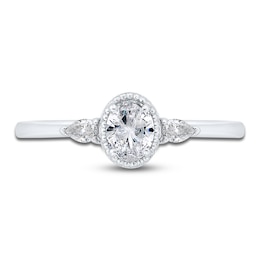 Diamond Engagement Ring 1/2 ct tw Oval/Pear-shaped 14K White Gold