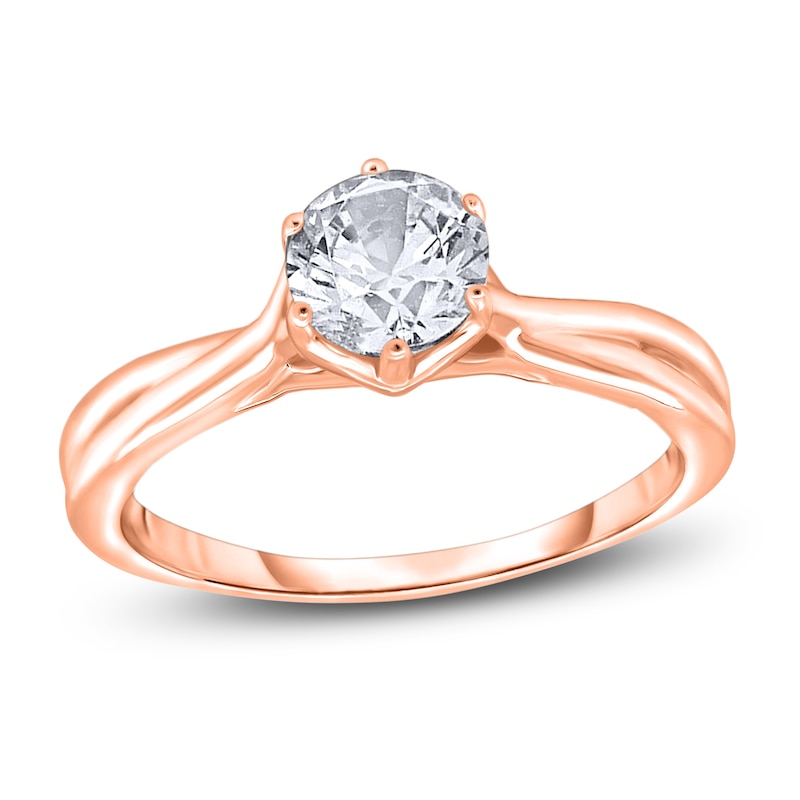 Diamond Solitaire Twist Engagement Ring 2 ct tw Round 14K Rose Gold (I2/I)