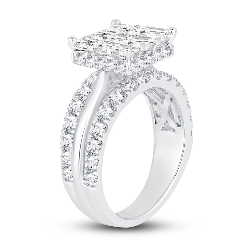 Main Image 2 of Diamond Engagement Ring 3 ct tw Round 14K White Gold