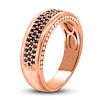 Thumbnail Image 2 of Men's Black Diamond Anniversary Ring 1/3 ct tw Round 14K Rose Gold