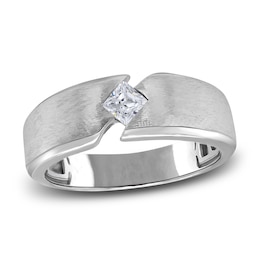 Men's Diamond Anniversary Ring 1/4 ct tw Princess 14K White Gold