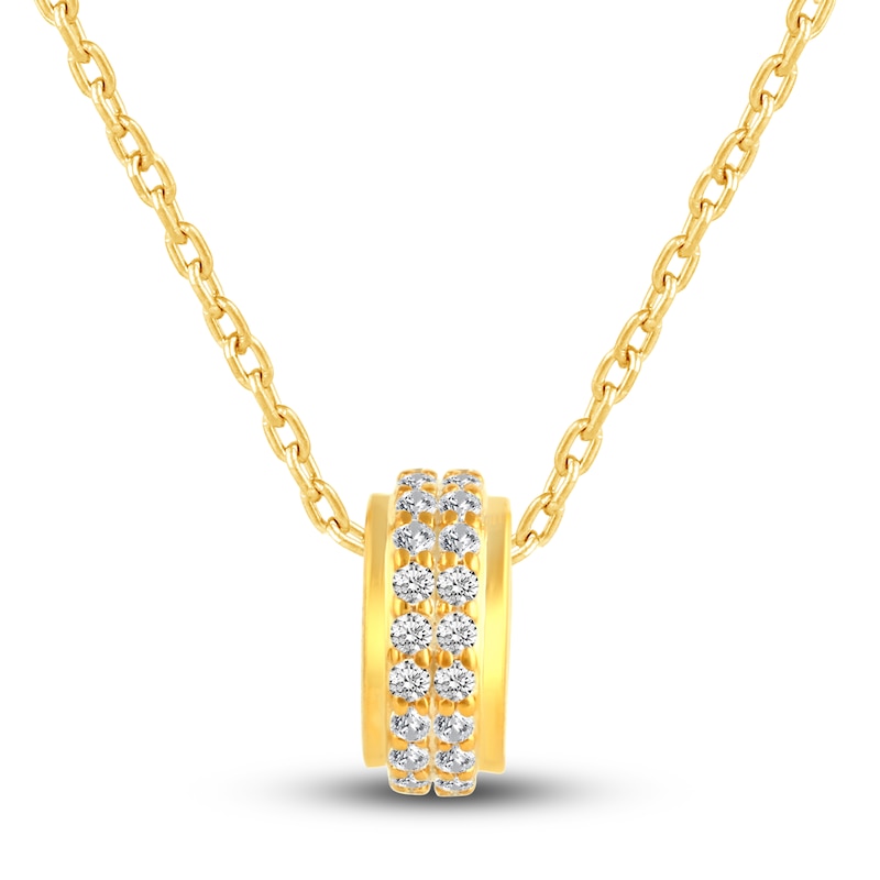 Main Image 1 of Diamond Pendant Necklace 1/4 ct tw Round 10K Yellow Gold 18&quot;