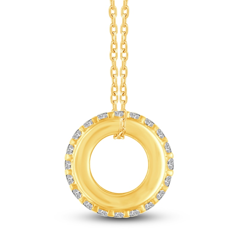 Main Image 3 of Diamond Pendant Necklace 1/4 ct tw Round 10K Yellow Gold 18&quot;