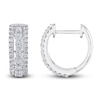 Thumbnail Image 1 of Diamond Hoop Earrings 1/2 ct tw Round 10K White Gold