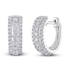 Thumbnail Image 2 of Diamond Hoop Earrings 1/2 ct tw Round 10K White Gold