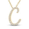 Thumbnail Image 1 of Diamond Initial C Pendant Necklace 1/10 ct tw Round 10K Yellow Gold 18&quot;