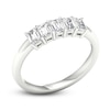 Thumbnail Image 1 of Diamond 5-Stone Anniversary Band 1 ct tw Emerald Platinum