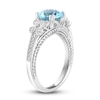 Thumbnail Image 2 of LALI Jewels Natural Aquamarine Engagement Ring 1/4 ct tw Diamonds 14K White Gold