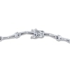 Thumbnail Image 3 of Diamond Tennis Bracelet 1 ct tw Round/Baguette 14K White Gold 7&quot;