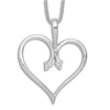 Thumbnail Image 1 of Heart Pendant Necklace Diamond Accents 14K White Gold 18&quot;