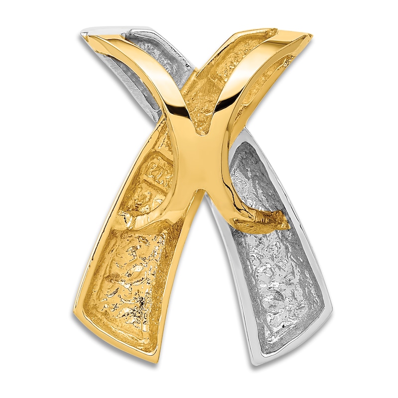 Main Image 3 of High-Polish X Slide Charm 14K Two-Tone Gold