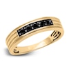 Thumbnail Image 2 of Men's Natural Black Sapphire Wedding Band 14K Yellow Gold 5.5mm