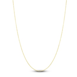 Diamond-Cut Beaded Chain Necklace 14K Yellow Gold 18&quot; 1.1mm