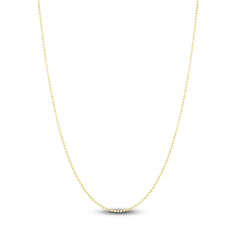 Main Image 1 of Diamond-Cut Beaded Chain Necklace 14K Yellow Gold 18&quot; 1.1mm