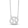 Thumbnail Image 1 of Diamond Cancer Necklace 1/10 ct tw Round 14K White Gold 16.75"