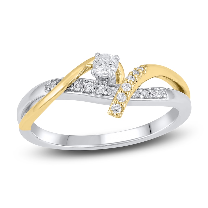 Diamond Promise Ring 1/5 ct tw Round 14K Two-Tone Gold