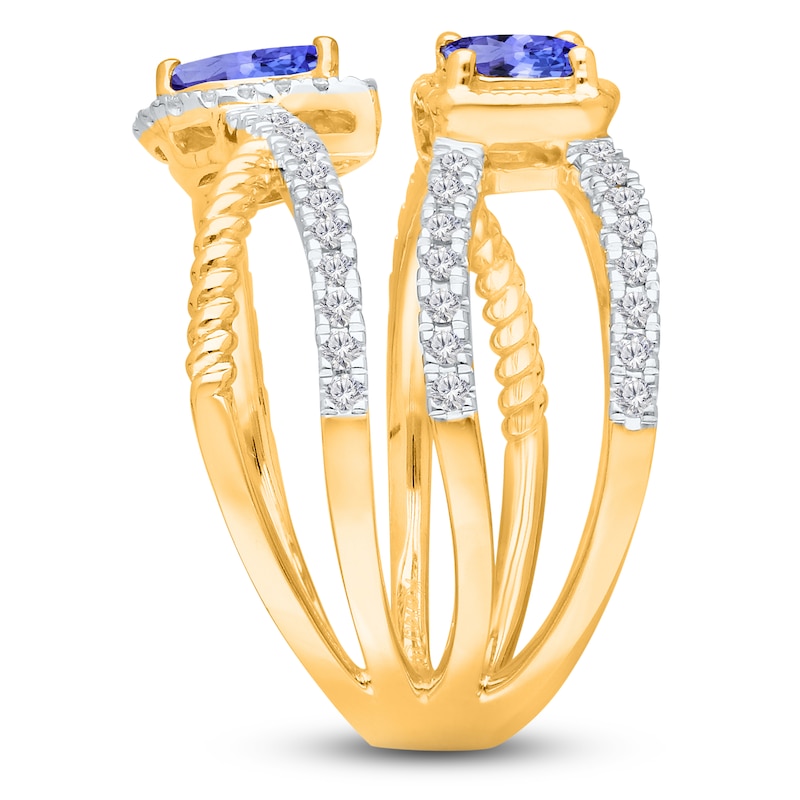 Main Image 2 of Kallati Natural Tanzanite & Diamond Ring 3/8 ct tw 14K Yellow Gold