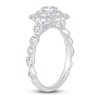 Thumbnail Image 2 of Oval & Round-Cut Diamond Double Halo Engagement Ring 1 ct tw 14K White Gold