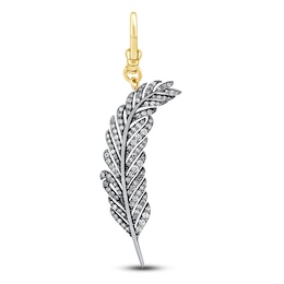 Charm'd by Lulu Frost Diamond Feather Charm 1/2 ct tw Diamonds 10K Two-Toned Gold