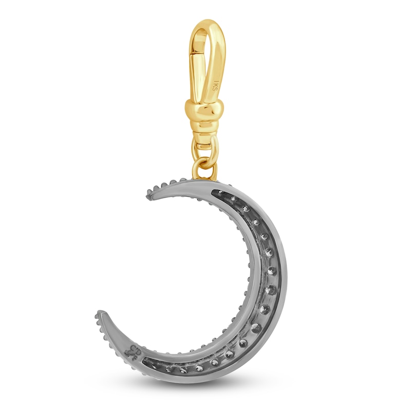 Main Image 2 of Charm'd by Lulu Frost Diamond Pave Moon Charm 1/2 ct tw Diamonds 10K Two-Toned Gold